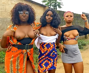 Horny African Honies Display Tits For Real Girl/girl Threesome After Jungle Rave